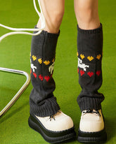 Women Retro Thermal Sock Covers Cozy Wool Knit Warm Cute Leg Warmers