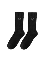 여성용 스위트 리본 자수 크루 컴포트 심리스 양말