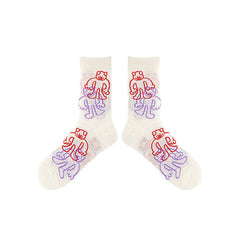 3팩 캐주얼 다용도 면 크루 삭스 여성용 편안하고 귀여운 다채로운 색상