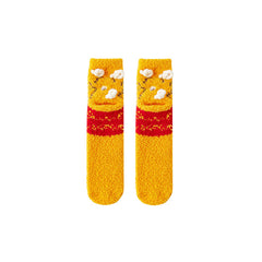 Gift Box Set Women Crew Socks Fun Burger Series Funny Fuzzy Thick Warm Soft Socks