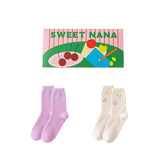 禮盒套裝女款中筒襪子趣味鑽石系列多彩毛絨保暖柔軟襪子