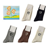 禮盒套裝 女士棉質中筒襪 可愛小狗刺繡時尚襪子