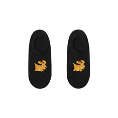 5-Pack Happy Party Series Women No Show Socks Cotton Seamless Non Slip