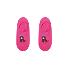 5-Pack Happy Party Series Women No Show Socks Cotton Seamless Non Slip