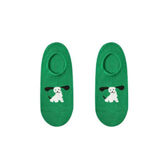 5-Pack Happy Party Series Women No Show Socks Cotton Seamless Non Slip