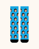 キッズカスタムポートレートフェイスクルーソックス パーソナライズドフォトソックス 友達へのギフト ブラックトゥ