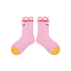 4-Pack Layer Cake Series Kids Socks Girls Cotton Cartoon Crew Socks