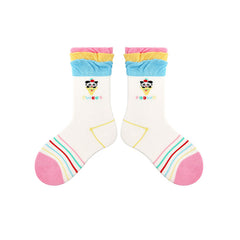 4-Pack Layer Cake Series Kids Socks Girls Cotton Cartoon Crew Socks