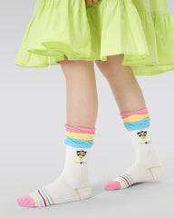 4-Pack Layer Cake Series Kids Socks Girls Cotton Cartoon Crew Socks
