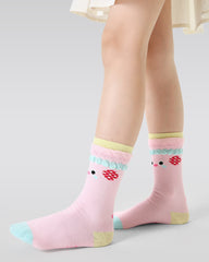4-Pack Layer Cake Series Kids Socks Girls Cotton Cartoon Crew Socks