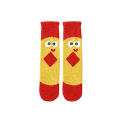 여성용 새해 퍼지 크루 양말 따뜻하고 부드러운 폭신폭신 포근한 마이크로화이버 양말