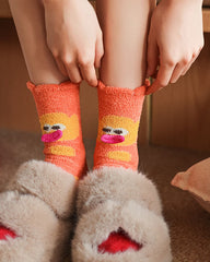Women New Year Fuzzy Crew Socks Warm Soft Fluffy Cozy Microfiber