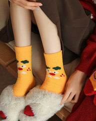 Women New Year Fuzzy Crew Socks Warm Soft Fluffy Cozy Microfiber