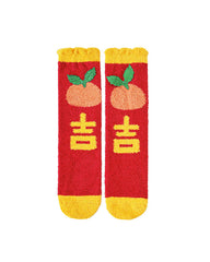 Women New Year Fuzzy Crew Socks Warm Soft Fluffy Cozy Microfiber