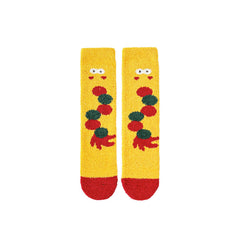 여성용 새해 퍼지 크루 양말 따뜻하고 부드러운 폭신폭신 포근한 마이크로화이버 양말