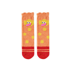 여성용 새해 퍼지 크루 양말 따뜻하고 부드러운 폭신폭신 포근한 마이크로화이버 양말