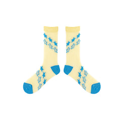 3-팩 샤이닝 스타 시리즈 여성 메쉬 양말 귀여운 캐주얼 크루 양말