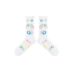 3-팩 샤이닝 스타 시리즈 여성 메쉬 양말 귀여운 캐주얼 크루 양말