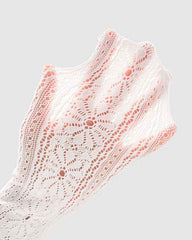 Kids Ladylike Mesh Cotton Crew Socks Hollow Pattern Seamless Thin