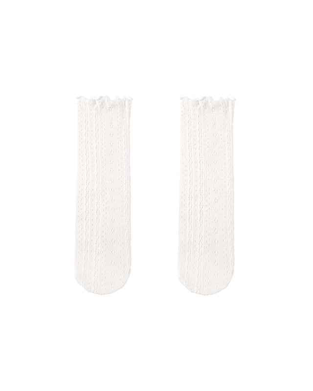 Kids Ladylike Mesh Cotton Crew Socks Hollow Pattern Seamless Thin