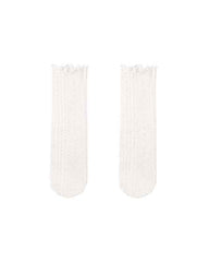 Kids Ladylike Mesh Cotton Crew Socks Hollow Pattern Seamless Thin