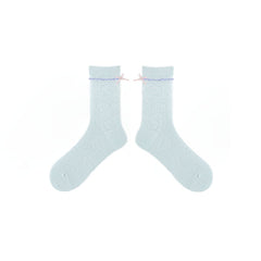 女款薄款透氣中筒棉襪蝴蝶結舒適襪子