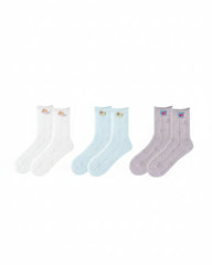 3-Pack Sweet Dreams Series Cotton Crew Socks Design Fashion