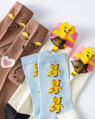 Women Cotton Crew Socks Top Notch Cute Casual