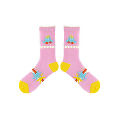 3-팩 트래픽 라이트 시리즈 여성용 면 양말 통기성 크루 양말