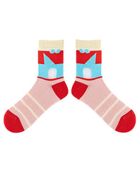 Women Cotton Crew Socks Wild Rose Kawaii Cute Casual