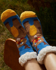 レディース クリスマス ふわふわ クルー ソックス 厚手 暖かい 柔らかい 滑り止め スリッパ ソックス