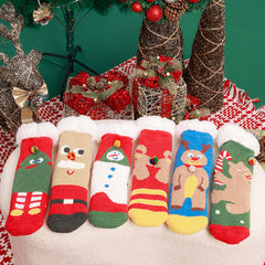 レディース クリスマス ふわふわ クルー ソックス 厚手 暖かい 柔らかい 滑り止め スリッパ ソックス