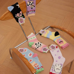 レディース クルー ソックス リトルモンスターシリーズ 厚手 暖かい ソフト コージー ソックス