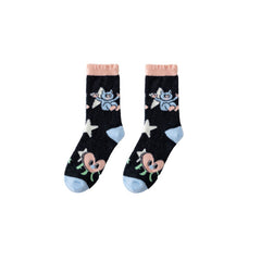 선물 박스 세트 여성용 보온 양말 리틀 몬스터 시리즈 두껍고 따뜻하며 부드럽고 포근한 양말