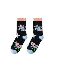 レディース クルー ソックス リトルモンスターシリーズ 厚手 暖かい ソフト コージー ソックス