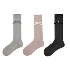 Women Creative Bow Scrunch Socks Ballet Style Cotton Seamless Socks