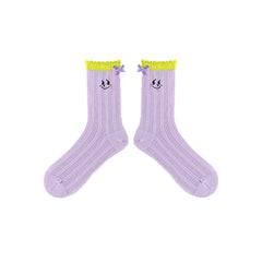 여성 크루 면 양말 귀엽고 편안하며 통기성이 뛰어난 캐주얼 트렌디