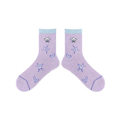 Women Cotton Crew Socks Busy Puppy Cute Casual