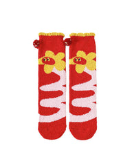 Women Festive New Year Fuzzy Crew Socks Warm Soft Fluffy Cozy