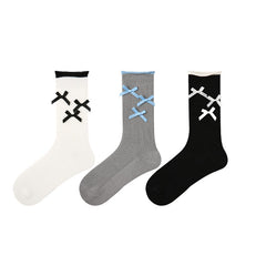 女款荷葉邊蝴蝶結甜美芭蕾風無縫中筒棉襪子