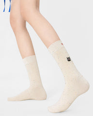 데일리 다용도 여성 양말 귀여운 동물 자수 면 크루 양말