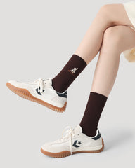 Women Embroidered Animal Cotton Crew Breathable Comfortable