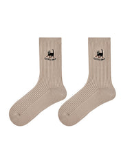 Women Embroidered Animal Cotton Crew Breathable Comfortable