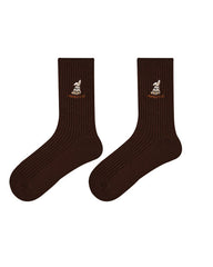 Women Embroidered Animal Cotton Crew Breathable Comfortable