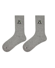 Women Embroidered Animal Cotton Crew Breathable Comfortable