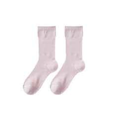 여성용 스위트 리본 프린트 루즈 삭스 크루 양말 통기성 메쉬 편안한 심리스