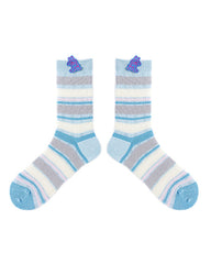 薄手コットン クルー レディース ソックス 柔らかい かわいい ストライプ カジュアル 多用途