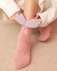 Women Cartoon Fuzzy Crew Socks Cute Warm Soft Cozy Thick