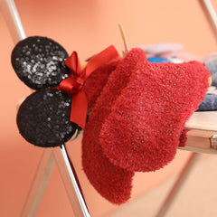 여성용 만화 캐릭터 퍼지 크루 양말 귀엽고 따뜻하며 부드럽고 포근한 두꺼운 양말