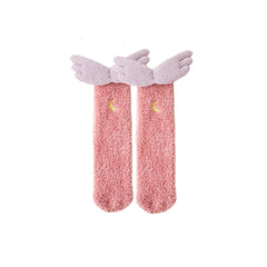 여성용 만화 캐릭터 퍼지 크루 양말 귀엽고 따뜻하며 부드럽고 포근한 두꺼운 양말